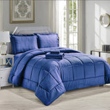 8-Piece Dobby Stripe Down Alternative Comforter Set with Sheets & Pillowcases