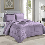 8-Piece Dobby Stripe Down Alternative Comforter Set with Sheets & Pillowcases