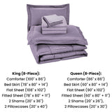 8-Piece Dobby Stripe Down Alternative Comforter Set with Sheets & Pillowcases
