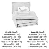 8-Piece Dobby Stripe Down Alternative Comforter Set with Sheets & Pillowcases