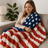 Ultra-Soft Cozy Patriotic American Flag Throw Blanket – Micro Plush, 50" x 70"