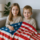 Ultra-Soft Cozy Patriotic American Flag Throw Blanket – Micro Plush, 50" x 70"
