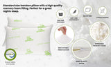 2-Pack: Bamboo Memory Foam Cooling Hypoallergenic Pillows - Back, Stomach, Side Sleeper Firm