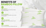 2-Pack: Bamboo Memory Foam Cooling Hypoallergenic Pillows - Back, Stomach, Side Sleeper Firm