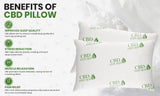 2-Pack: CBD Infused Medium Support Memory Foam Pillows Designed for Back and Side Sleepers