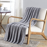 Ultra-Soft Microplush Throw Blanket w/ Embossed Scroll Design – 50" x 60"
