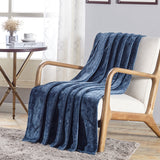 Ultra-Soft Microplush Throw Blanket w/ Embossed Scroll Design – 50" x 60"