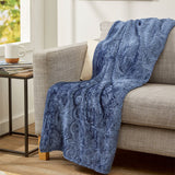 Ultra-Soft Microplush Throw Blanket w/ Embossed Scroll Design – 50" x 60"