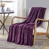 Ultra-Soft Microplush Throw Blanket w/ Embossed Scroll Design – 50" x 60"