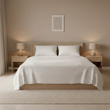 4-Piece Set: Super-Soft 1600 Series Dobby Stripe Embossed Bed Sheet