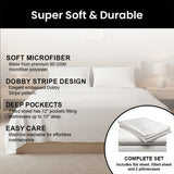 4-Piece Set: Super-Soft 1600 Series Dobby Stripe Embossed Bed Sheet