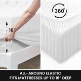 4-Piece Set: Super-Soft 1600 Series Dobby Stripe Embossed Bed Sheet