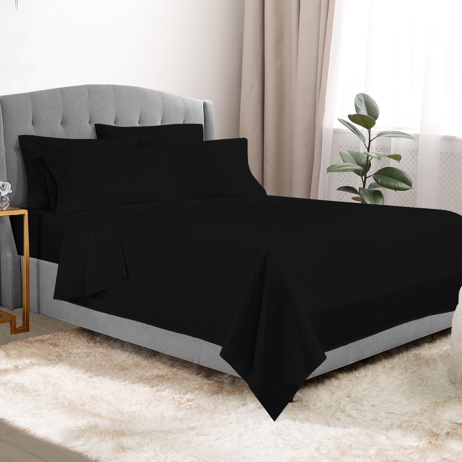 6-Piece Deep Pocket Premium Bed Sheet Set - Dark Colors