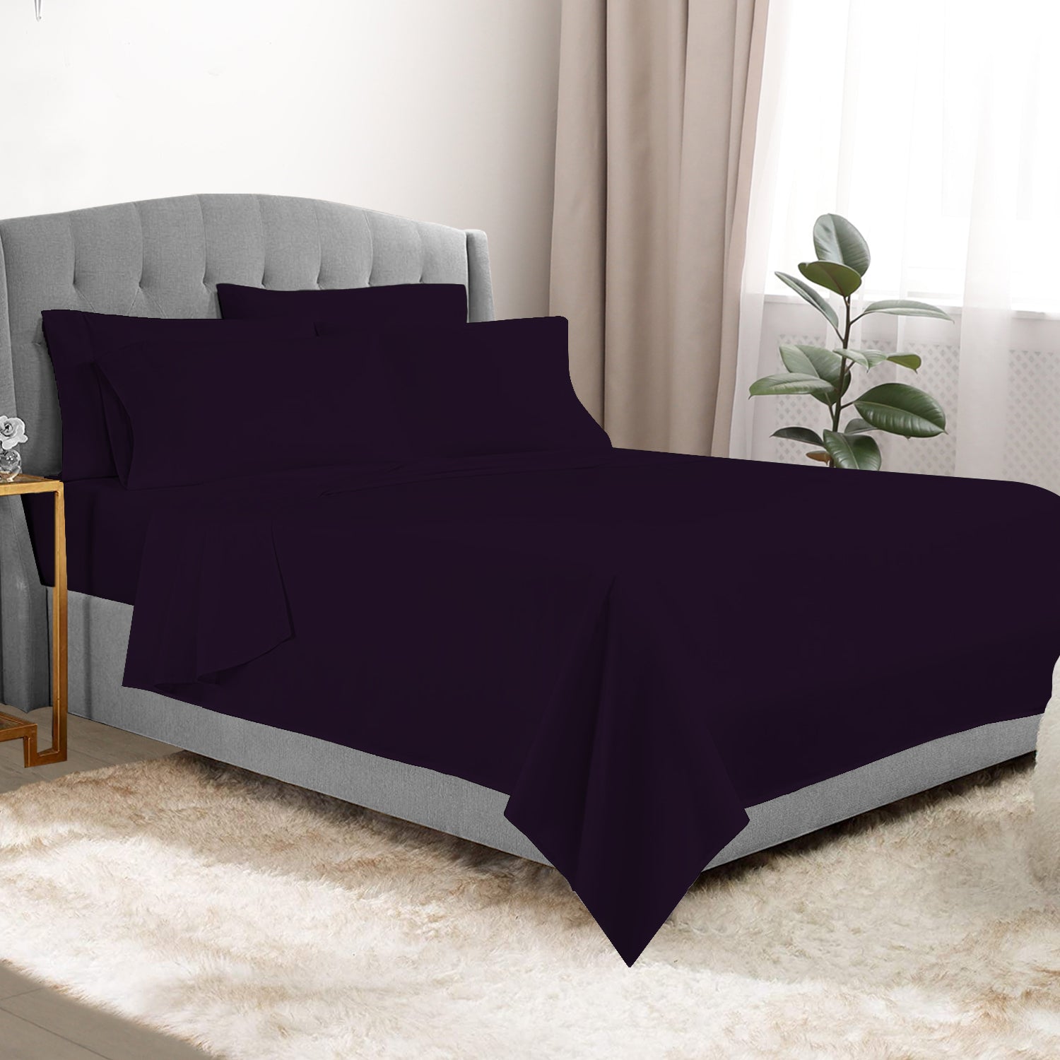 6-Piece Deep Pocket Premium Bed Sheet Set - Dark Colors