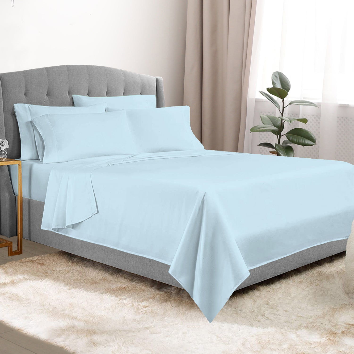 6-Piece Deep Pocket Premium Bed Sheet Set - Everyday Colors