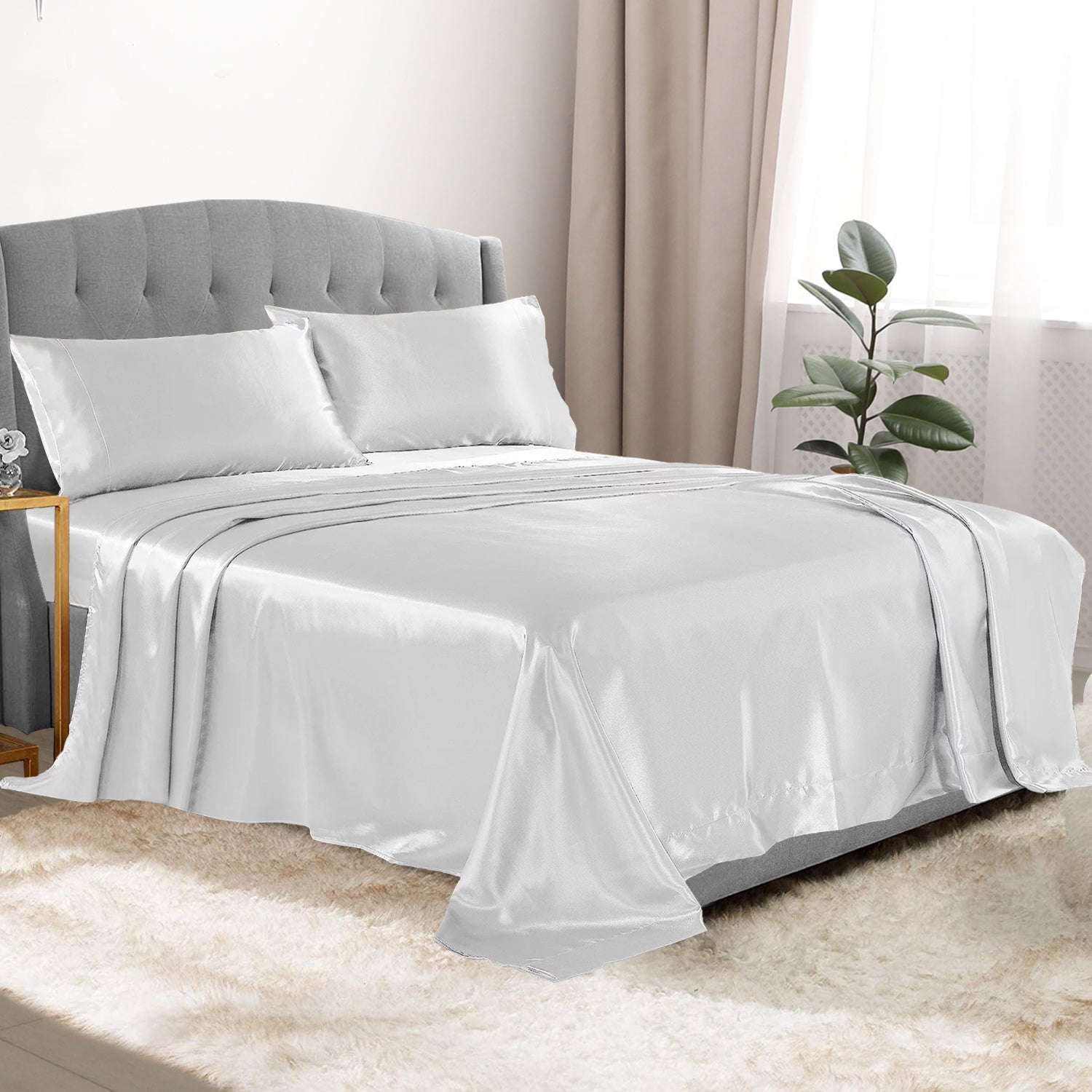 Luxurious Silky-Soft Satin Sheet Set (4-Piece) for Ultimate Comfort