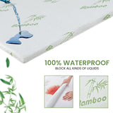 Waterproof Ultra Soft Breathable Bamboo and Terry Cloth Fitted Bed Mattress Cover Leak Protector (80" x 60")
