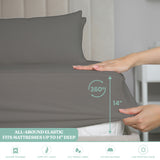 Lightweight Microfiber Bed Sheet Set – 6-Piece Ultra-Soft, Wrinkle-Free Bedding – Deep Pocket Sheets with Pillowcases – Full, Queen, King, California King