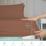 Lightweight Microfiber Bed Sheet Set – 6-Piece Ultra-Soft, Wrinkle-Free Bedding – Deep Pocket Sheets with Pillowcases – Full, Queen, King, California King
