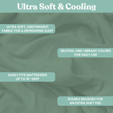 Lightweight Microfiber Bed Sheet Set – 6-Piece Ultra-Soft, Wrinkle-Free Bedding – Deep Pocket Sheets with Pillowcases – Full, Queen, King, California King