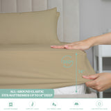 Lightweight Microfiber Bed Sheet Set – 6-Piece Ultra-Soft, Wrinkle-Free Bedding – Deep Pocket Sheets with Pillowcases – Full, Queen, King, California King