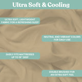 Lightweight Microfiber Bed Sheet Set – 6-Piece Ultra-Soft, Wrinkle-Free Bedding – Deep Pocket Sheets with Pillowcases – Full, Queen, King, California King