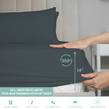 Lightweight Microfiber Bed Sheet Set – 6-Piece Ultra-Soft, Wrinkle-Free Bedding – Deep Pocket Sheets with Pillowcases – Full, Queen, King, California King