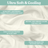 Lightweight Microfiber Bed Sheet Set – 6-Piece Ultra-Soft, Wrinkle-Free Bedding – Deep Pocket Sheets with Pillowcases – Full, Queen, King, California King
