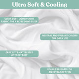 Lightweight Microfiber Bed Sheet Set – 6-Piece Ultra-Soft, Wrinkle-Free Bedding – Deep Pocket Sheets with Pillowcases – Full, Queen, King, California King