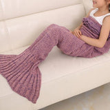 Knitted Wool Mermaid Tail Blanket For Kids