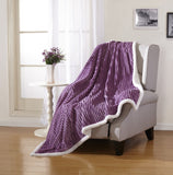 Reversible Corduroy Sherpa Throw Blanket