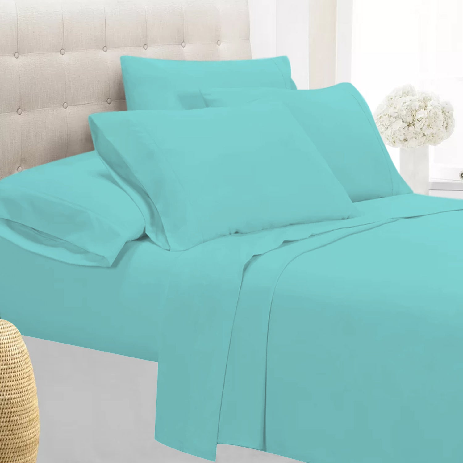 1800 Series 6 Piece Bedding Sheet & Pillowcases Sets w/ Deep