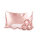 Silky Satin Cozy Comfortable Blush Sleep Set for Peaceful Sleep and Healthy Skin (5-Piece)