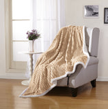 Reversible Corduroy Sherpa Throw Blanket