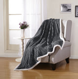 Reversible Corduroy Sherpa Throw Blanket